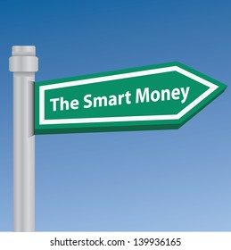 The smart money signpost,vector