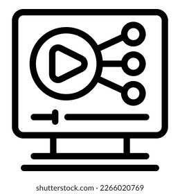 Smart monitor icon outline vector. Camera wifi. Home tv