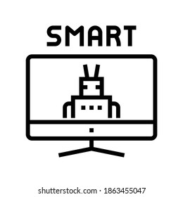 smart monitor line icon vector. smart monitor sign. isolated contour symbol black illustration