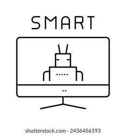 smart monitor line icon vector. smart monitor sign. isolated contour symbol black illustration