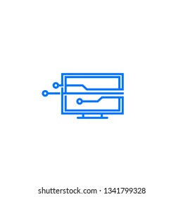 smart monitor tech logo vector icon illustration