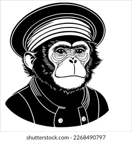 Smart Monkey: A Primate in a Hat and Glasses, Ready for Action
