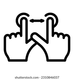 Smart move icon outline vector. Press display. Click finger