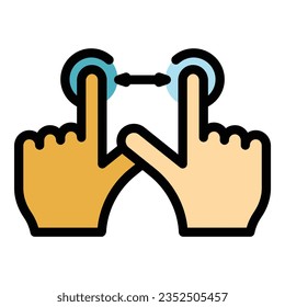 Symbole für intelligente Bewegung, Rahmenvektor. Drücken Sie die Anzeige. Fingerfarbe anklicken