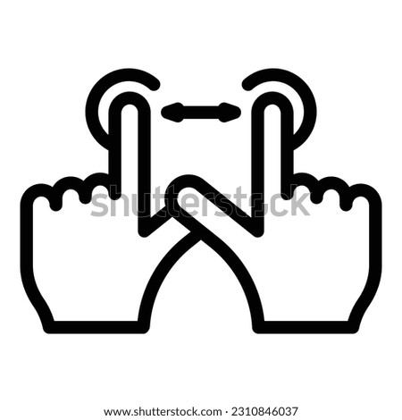 Smart move icon outline vector. Press display. Click finger