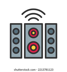 Smart Music Column icon vector image. Can also be used for Artificial Intelligence. Suitable for mobile apps, web apps and print media.
