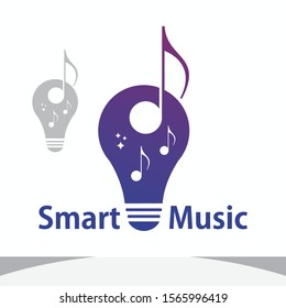 smart music logo design concept, music logo design vector