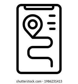 Smart Navigation Auto Symbol. Umriss-Smart-Navigations-Auto-Vektorsymbol für Webdesign einzeln auf weißem Hintergrund