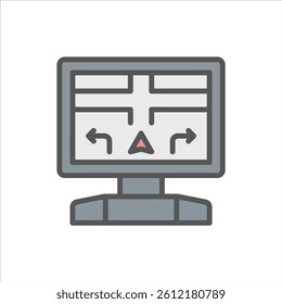 smart navigation filled outline icon. car gadget color line illustration.