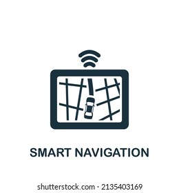 Icono de Navegación inteligente. Icono monocromo simple para plantillas, diseño web e infografías
