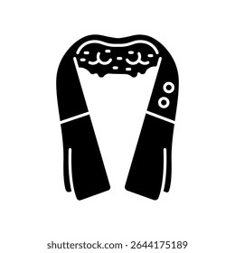 smart neck massager black flat icon for digital and print projects.  Minimal clean icons for apps and websites. Modern simple icons for UI UX and branding