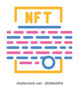 vector de icono de color de contrato de nft inteligente. signo de contrato inteligente de nft. ilustración de símbolo aislado