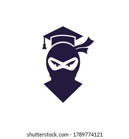 Smart ninja modern education vector logo design.