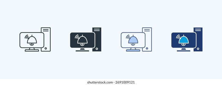 Ícone de vários estilos de notificações inteligentes