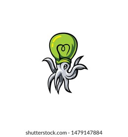 Smart Octopus, combination octopus with lamp symbolic  of full idea, and genius