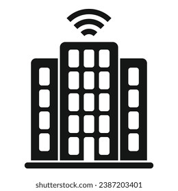 Smart office building icon simple vector. Work station table. Using fun equipment