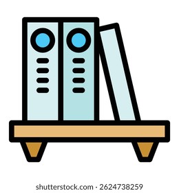 Smart office folders icon. Outline Smart office folders vector icon for web design isolated on white background color flat