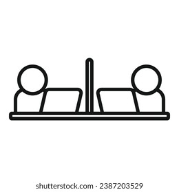 Smart office group icon outline vector. Work online. Remote control
