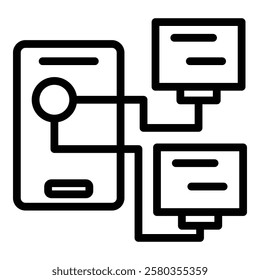 Smart office network icon. Outline Smart office network vector icon for web design isolated on white background