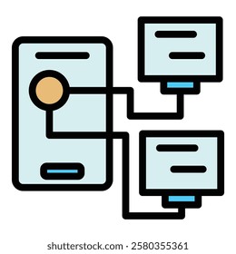 Smart office network icon. Outline Smart office network vector icon for web design isolated on white background color flat