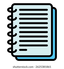 Smart office notebook icon. Outline Smart office notebook vector icon for web design isolated on white background color flat