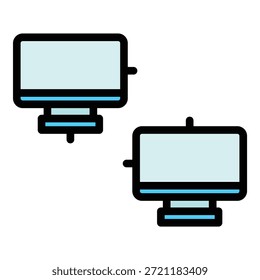 Smart Office PC-Netzwerksymbol. Outline Smart Office PC-Netzwerk, Vektorsymbol für Webdesign einzeln auf weißem Hintergrund, Farbe flach