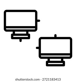 Smart Office PC-Netzwerksymbol. Kontur Intelligentes Büro-PC-Netzwerk, Vektorsymbol für Webdesign einzeln auf weißem Hintergrund