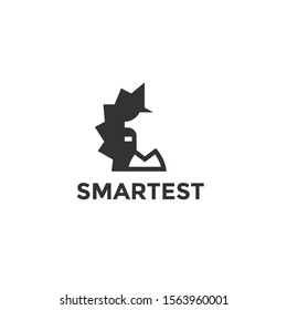 Smart old man logo illustration vector template