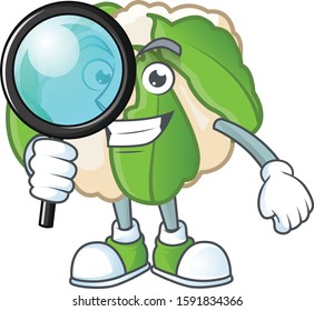 Smart One eye cauliflower Detective cartoon character design
