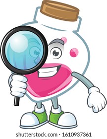Smart One eye pink potion Detective character style