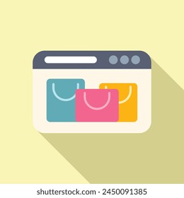 Smart online sale icon flat vector. Buy online store. Business virtual customer