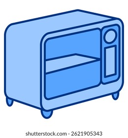 Ícone de forno inteligente representado pelo estilo azul de forno automático.