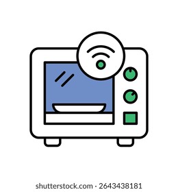 Ilustração de estoque de vetor de ícone de forno inteligente