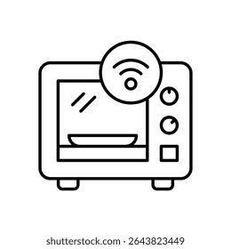 Ilustração de estoque de vetor de ícone de forno inteligente