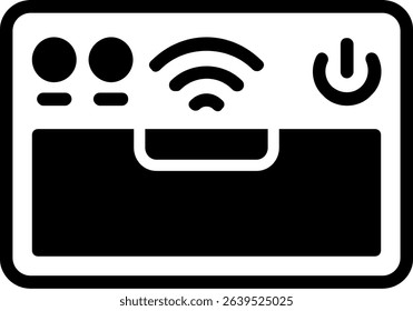 Smart Oven Semi Solid Icon Design