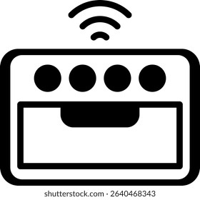 Smart Oven Semi Solid Icon Design