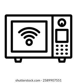 Smart Oven Vector Line Icon Design For Persoanl And Commercial Use