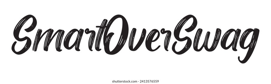 smart over swag text on white background.
