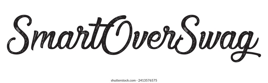smart over swag text on white background.