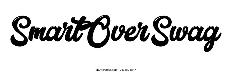 smart over swag text on white background.