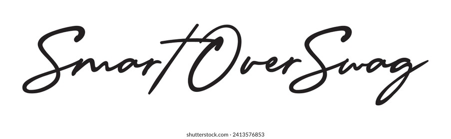 smart over swag text on white background.