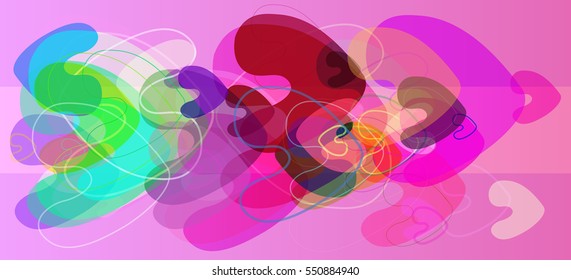 smart overlap with cover, heart vector background over dynamic draft