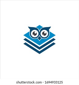 Smart owl education icon logo design vector illustration