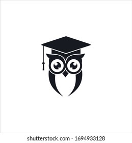 Smart owl education icon logo design vector illustration