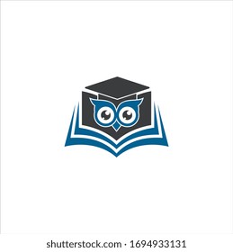 Smart owl education icon logo design vector illustration