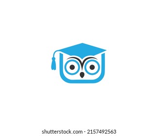 Smart Owl Education Logo Design illustration Vector Graphic.