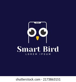 Plantilla de diseño de logotipo de búho inteligente