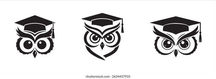 Smart Owl Logo Set – Icons and Signs for Education or Tech

