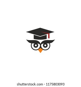 Smart owl. Template for logo. 