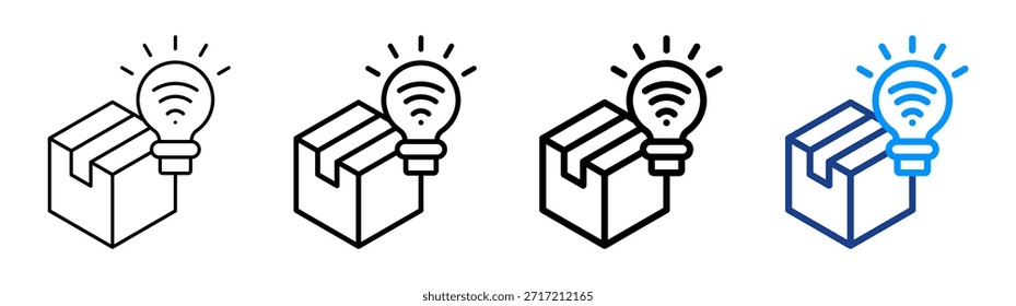 Conjunto de Colección de contorno diferente de icono de paquete inteligente